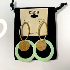 Cara NY Gold & Mint Green Earrings